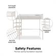 DHP Metal Storage Loft Bed with Bookcase Twin in White