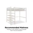 DHP Metal Storage Loft Bed with Bookcase Twin in White