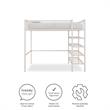 DHP Metal Storage Loft Bed with Bookcase Twin in White