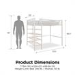 DHP Metal Storage Loft Bed with Bookcase Twin in White
