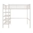 DHP Metal Storage Loft Bed with Bookcase Twin in White