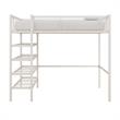 DHP Metal Storage Loft Bed with Bookcase Twin in White