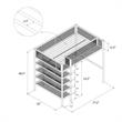 DHP Metal Storage Loft Bed with Bookcase Twin in White