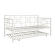 DHP Gail Twin Daybed with Trundle in White Metal