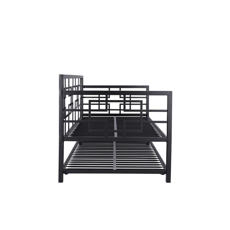 DHP Gail Twin Daybed with Trundle in Black Metal