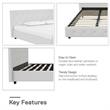 DHP Dean Upholstered Bed King in White Faux Leather