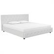 DHP Dean Upholstered Bed King in White Faux Leather
