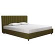 Novogratz Brittany Upholstered Bed King in Green Linen