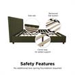 Novogratz Brittany Upholstered Bed King in Green Linen