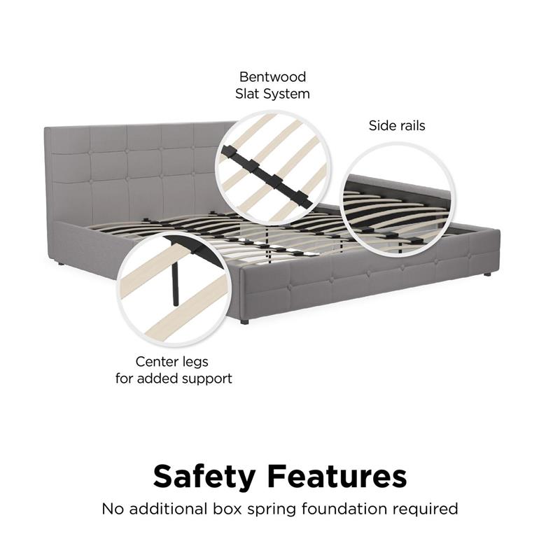 DHP Ryan Grey Linen Upholstered Bed with Storage in King Cymax Business