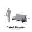 DHP Tallie Full Metal Arm Futon with 6