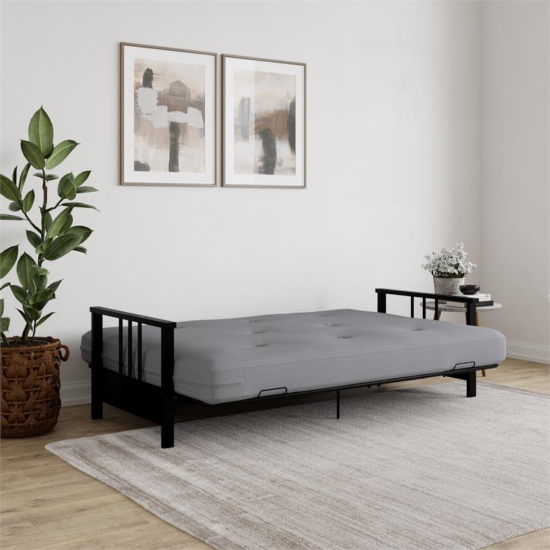 DHP Tallie Full Metal Arm Futon with 6