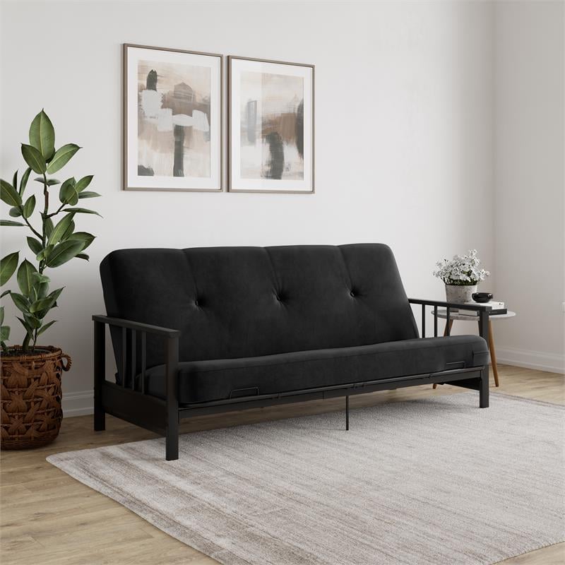 Dhp bergen wood arm futon with 6 fashion in coil mattress