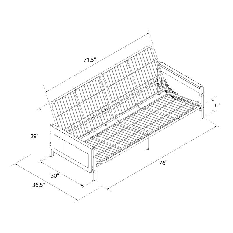 DHP Melbourne Storage Futon with 6