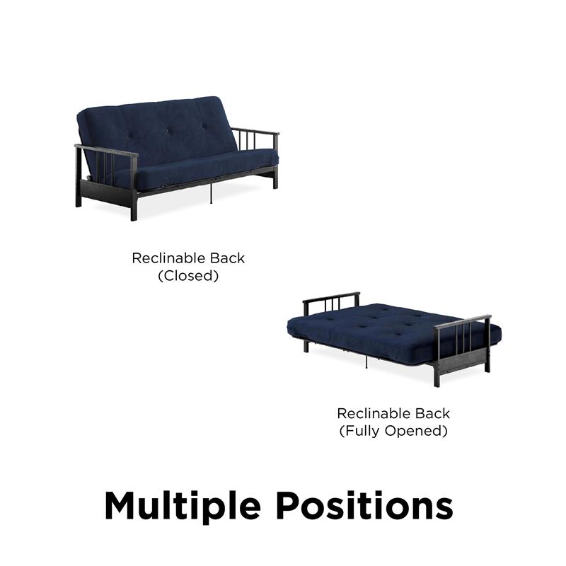 DHP Tallie Full Metal Arm Futon with 6
