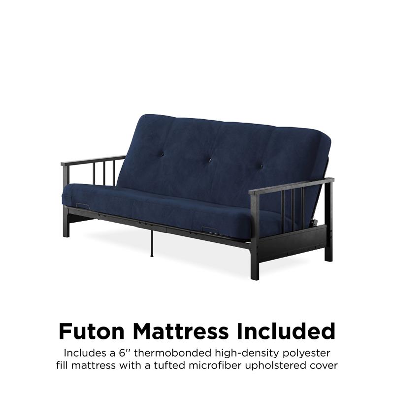 DHP Tallie Full Metal Arm Futon with 6