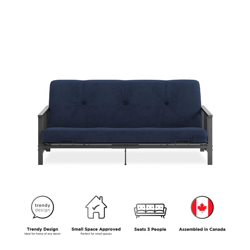 DHP Tallie Full Metal Arm Futon with 6
