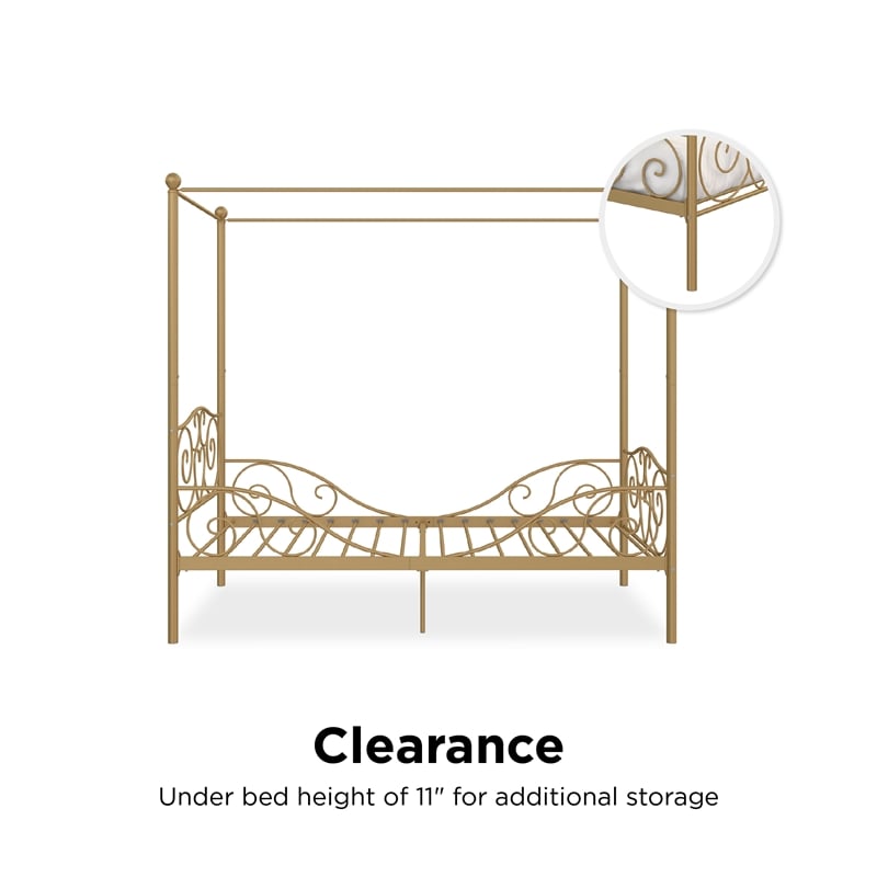 DHP Capri Twin Metal Bed in Gold