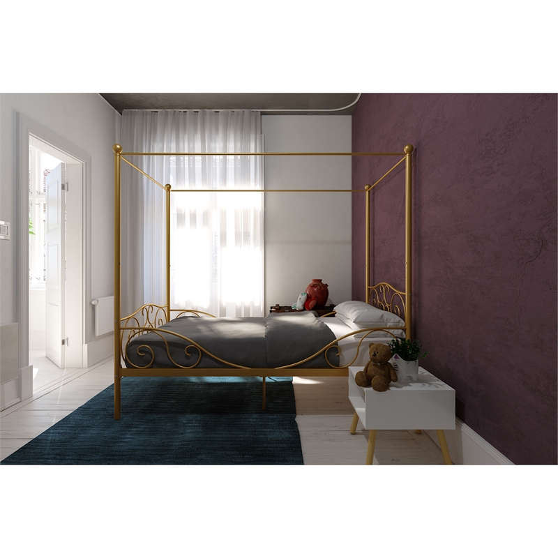 DHP Capri Twin Metal Bed in Gold