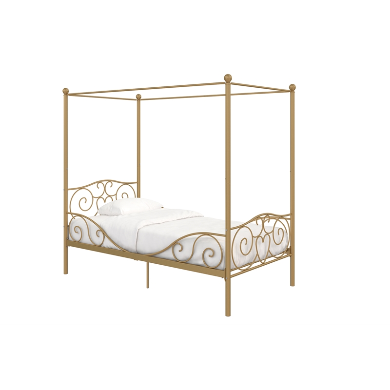 DHP Capri Twin Metal Bed in Gold
