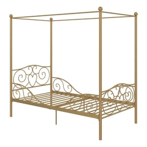 DHP Capri Twin Metal Bed in Gold