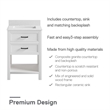 DHP Missouri 24 Inch Bathroom Vanity with Modern Carrera Countertop in White