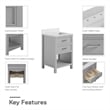 DHP Missouri 24 Inch Bathroom Vanity with Modern Carrera Countertop in Gray