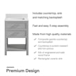 DHP Missouri 24 Inch Bathroom Vanity with Modern Carrera Countertop in Gray