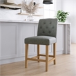 DHP Jane Parsons Upholstered Counter Stool with Tufting in Dark Gray Linen