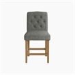 DHP Jane Parsons Upholstered Counter Stool with Tufting in Dark Gray Linen