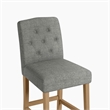 DHP Jane Parsons Upholstered Counter Stool with Tufting in Dark Gray Linen