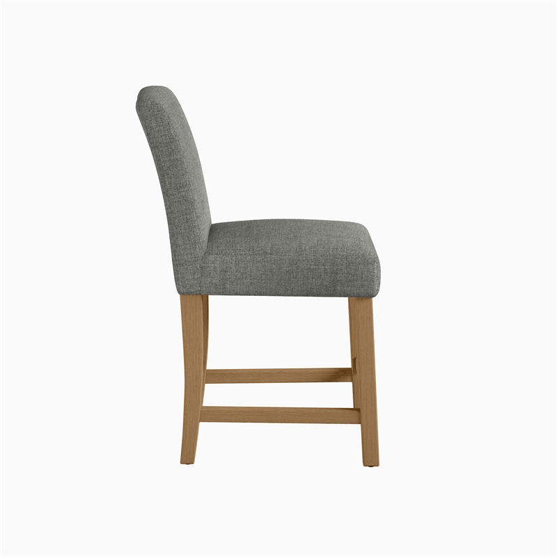 DHP Jane Parsons Upholstered Counter Stool with Tufting in Dark Gray Linen