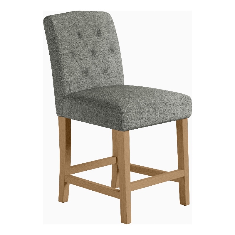 DHP Jane Parsons Upholstered Counter Stool with Tufting in Dark Gray Linen