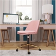 DHP Maryel Pillowtop Office Task Chair in Light Pink Velvet/Gold Base