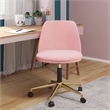 DHP Maryel Pillowtop Office Task Chair in Light Pink Velvet/Gold Base