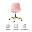 DHP Maryel Pillowtop Office Task Chair in Light Pink Velvet/Gold Base