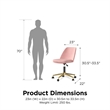 DHP Maryel Pillowtop Office Task Chair in Light Pink Velvet/Gold Base
