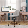 DHP Maryel Pillowtop Office Task Chair in Light Gray Velvet/Gold Base