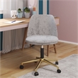 DHP Maryel Pillowtop Office Task Chair in Light Gray Velvet/Gold Base