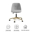 DHP Maryel Pillowtop Office Task Chair in Light Gray Velvet/Gold Base