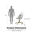 DHP Maryel Pillowtop Office Task Chair in Light Gray Velvet/Gold Base