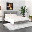 Novogratz Holly Upholstered Wingback Bed Frame in Queen in Light Gray Velvet