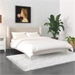 Novogratz Holly Upholstered Wingback Bed Frame in Queen in Ivory Velvet