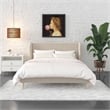 Novogratz Holly Upholstered Wingback Bed Frame in Queen in Ivory Velvet