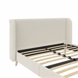 Novogratz Holly Upholstered Wingback Bed Frame in Queen in Ivory Velvet