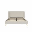 Novogratz Holly Upholstered Wingback Bed Frame in Queen in Ivory Velvet