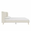 Novogratz Holly Upholstered Wingback Bed Frame in Queen in Ivory Velvet
