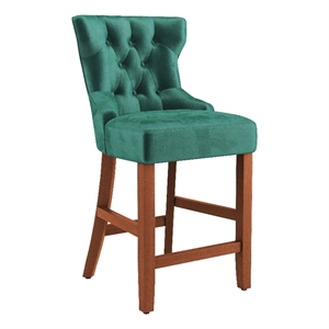 dhp clairborne counter stool set of 2 in emerald green velvet