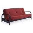 DHP Brax Black Metal Arm Full Size Futon Frame with 6