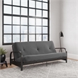 DHP Brax Black Metal Arm Full Size Futon Frame with 6